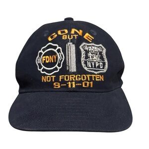 Navy Blue 9/11 Tribute gone but not forgotten 911 baseball cap embroidered NY